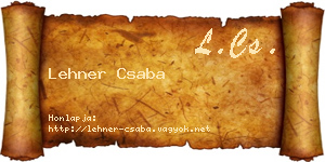 Lehner Csaba névjegykártya